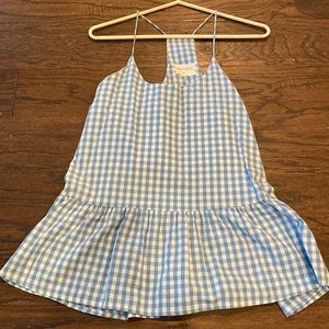 Blue gingham tank